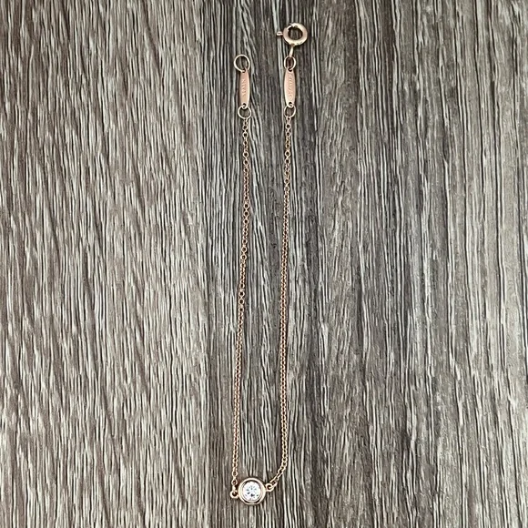 rose‎ gold and diamond peretti bracelet